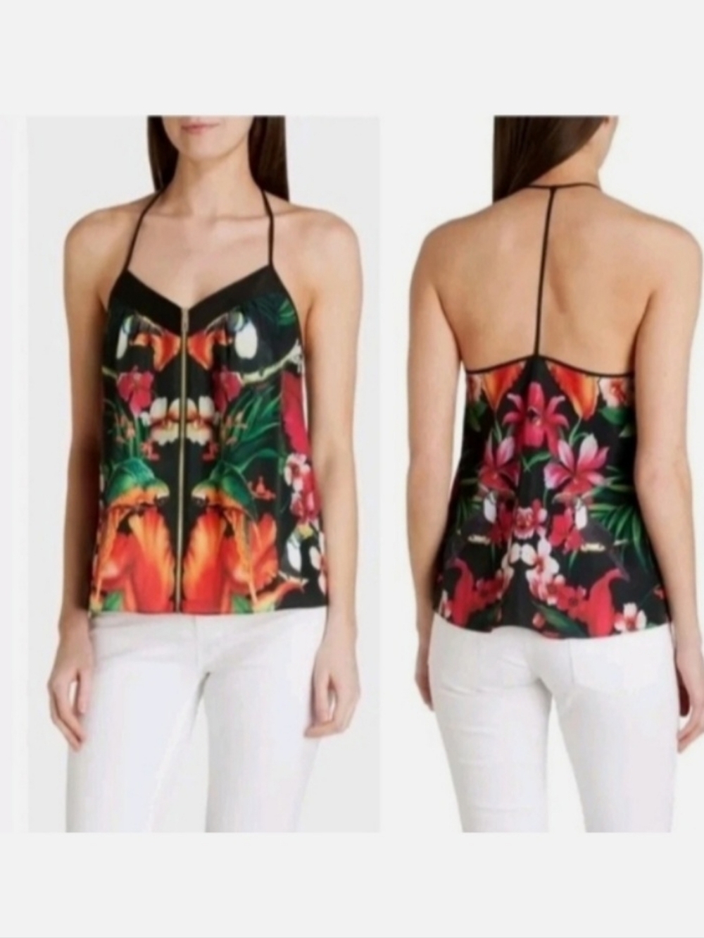 Ted Baker Ramena Toucan Tropical Print Cami Tank S